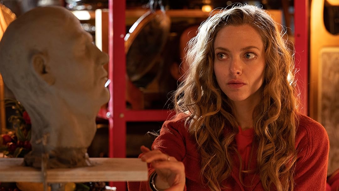 still from Seven Veils - Amanda Seyfried contemplates a prosthetic head